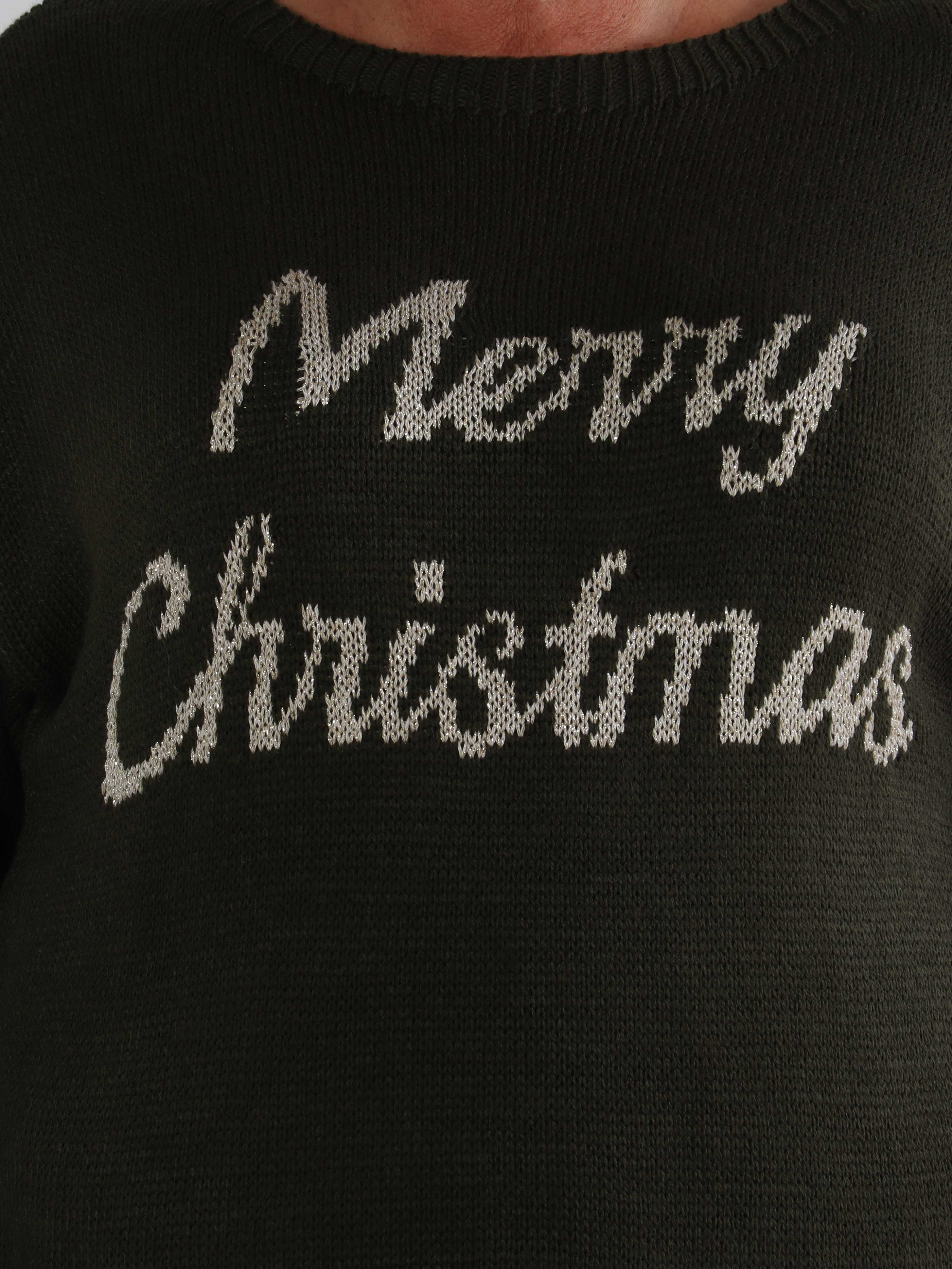 Merry Long - Plus size jultröja med guldskrift