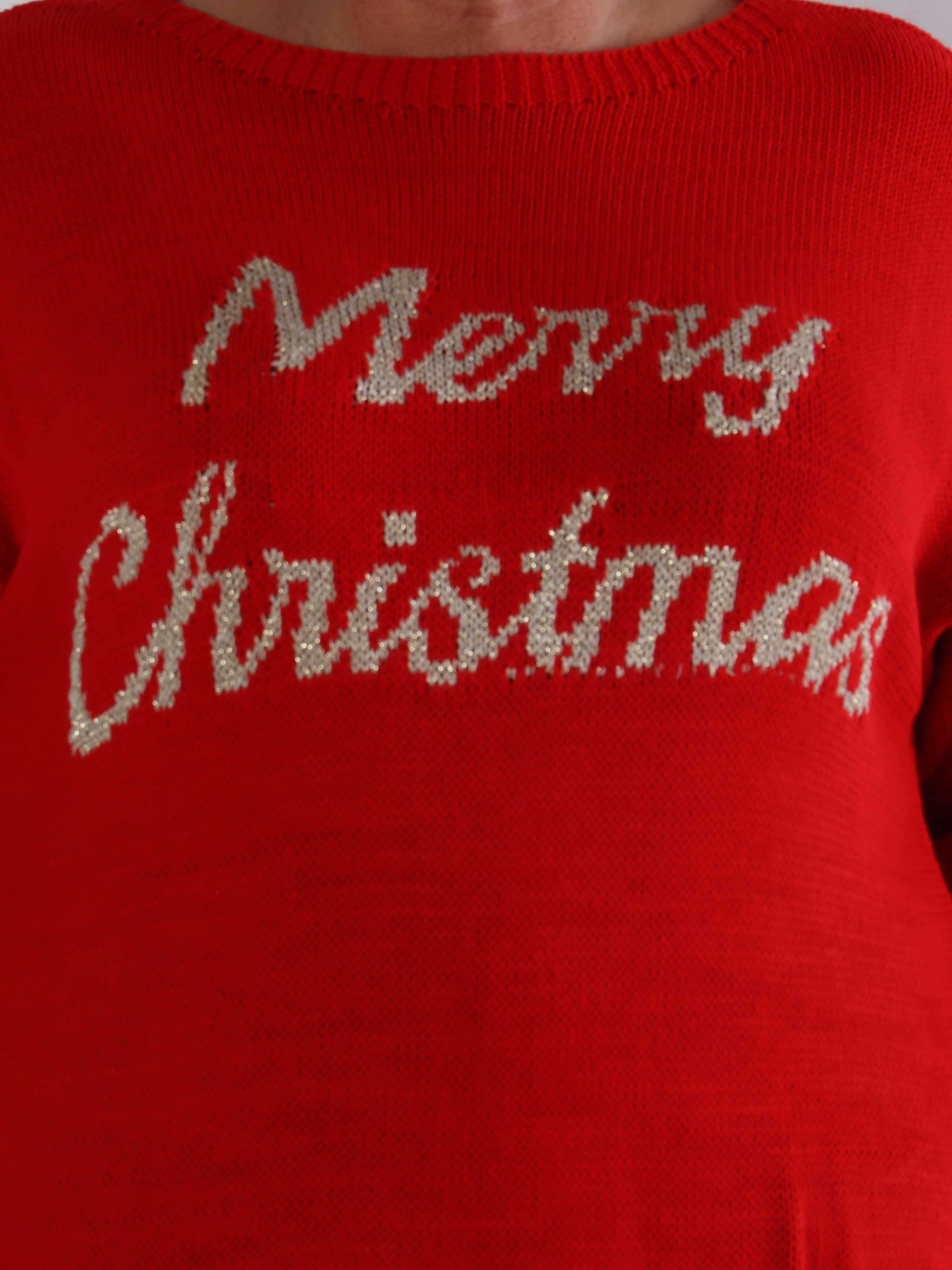 Merry Long - Plus size jultröja med guldskrift