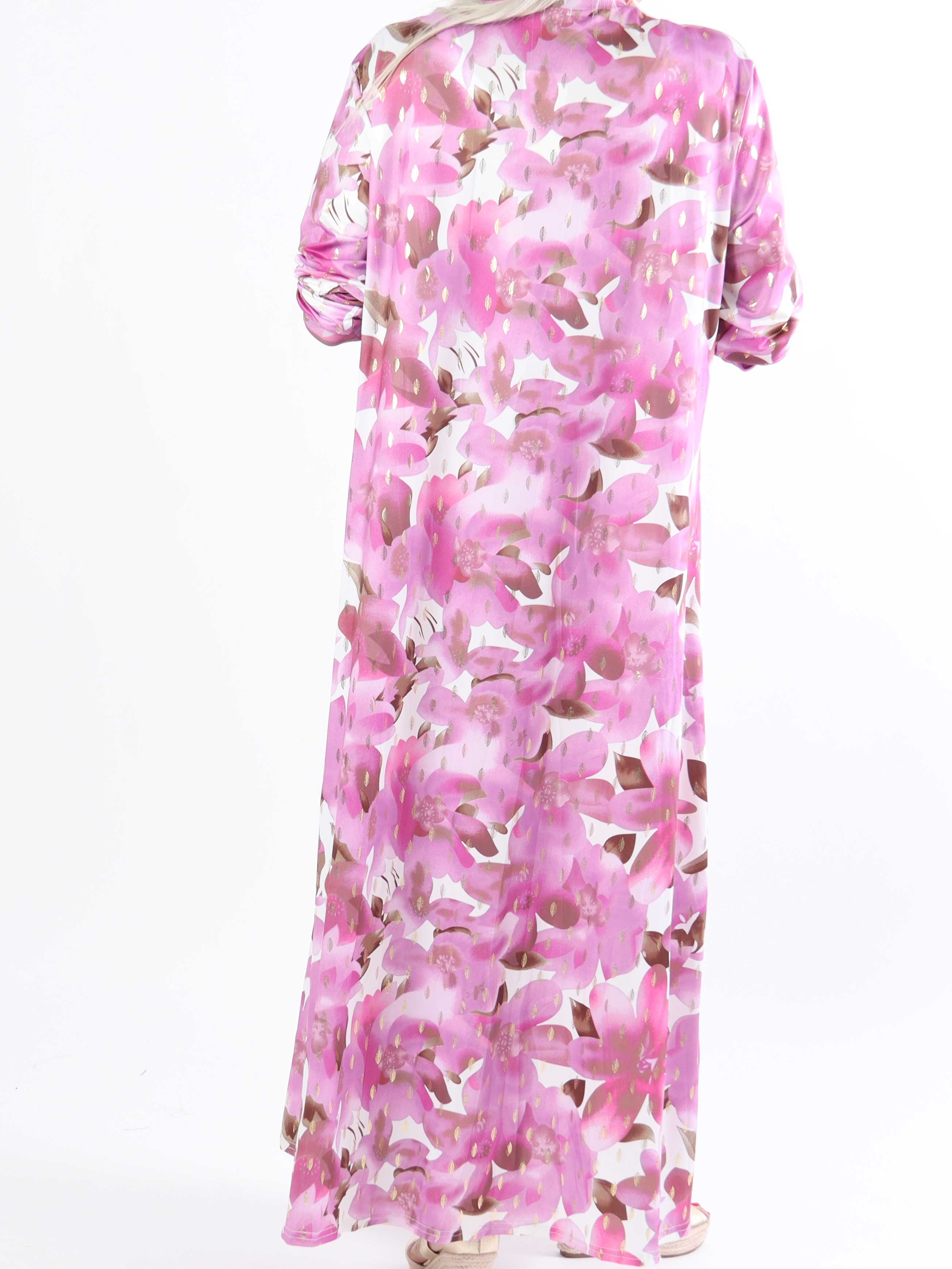 Mikkala Sweet Flower - Elastisk plus size kofta med tryck