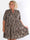 Milano Boho Midi - Mönstrad plus size klänning med guldfärgade prickar och lager-på-lager-look