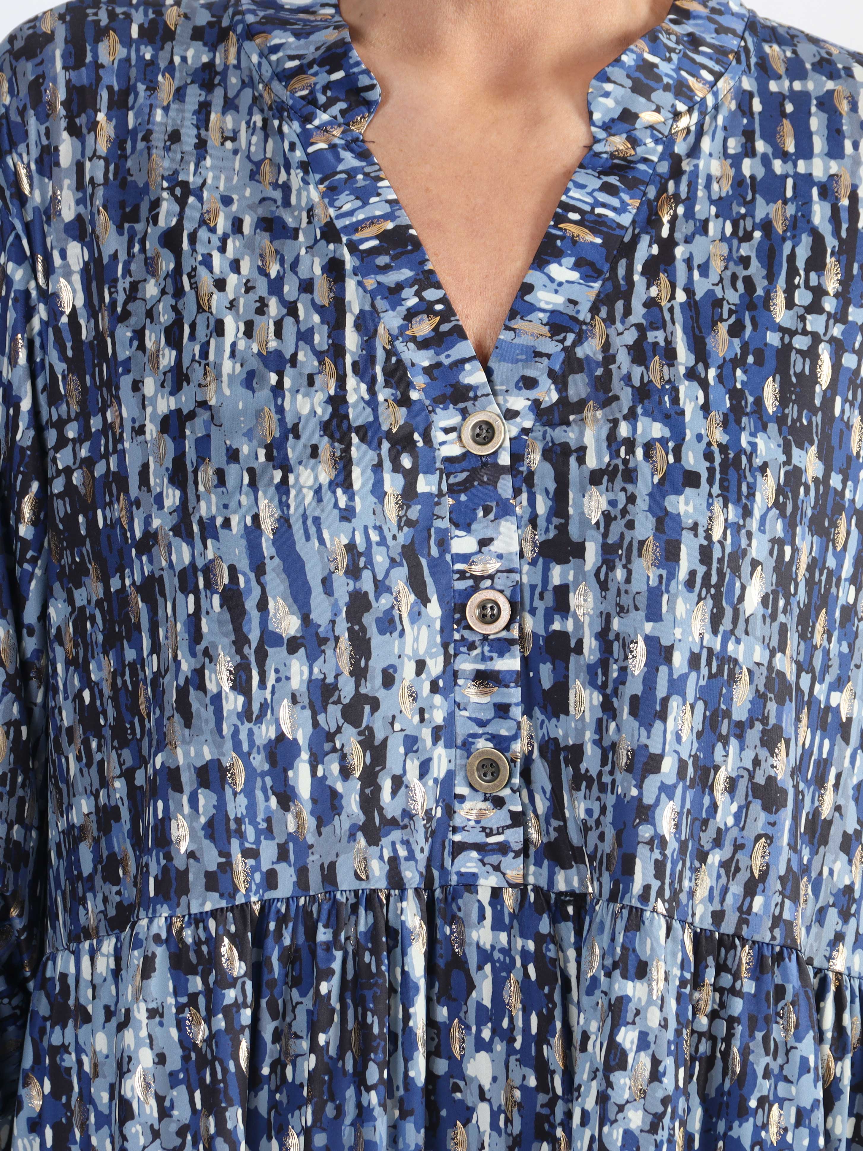 Milano Pattern Midi - Mönstrad plus size klänning med lager på lager look