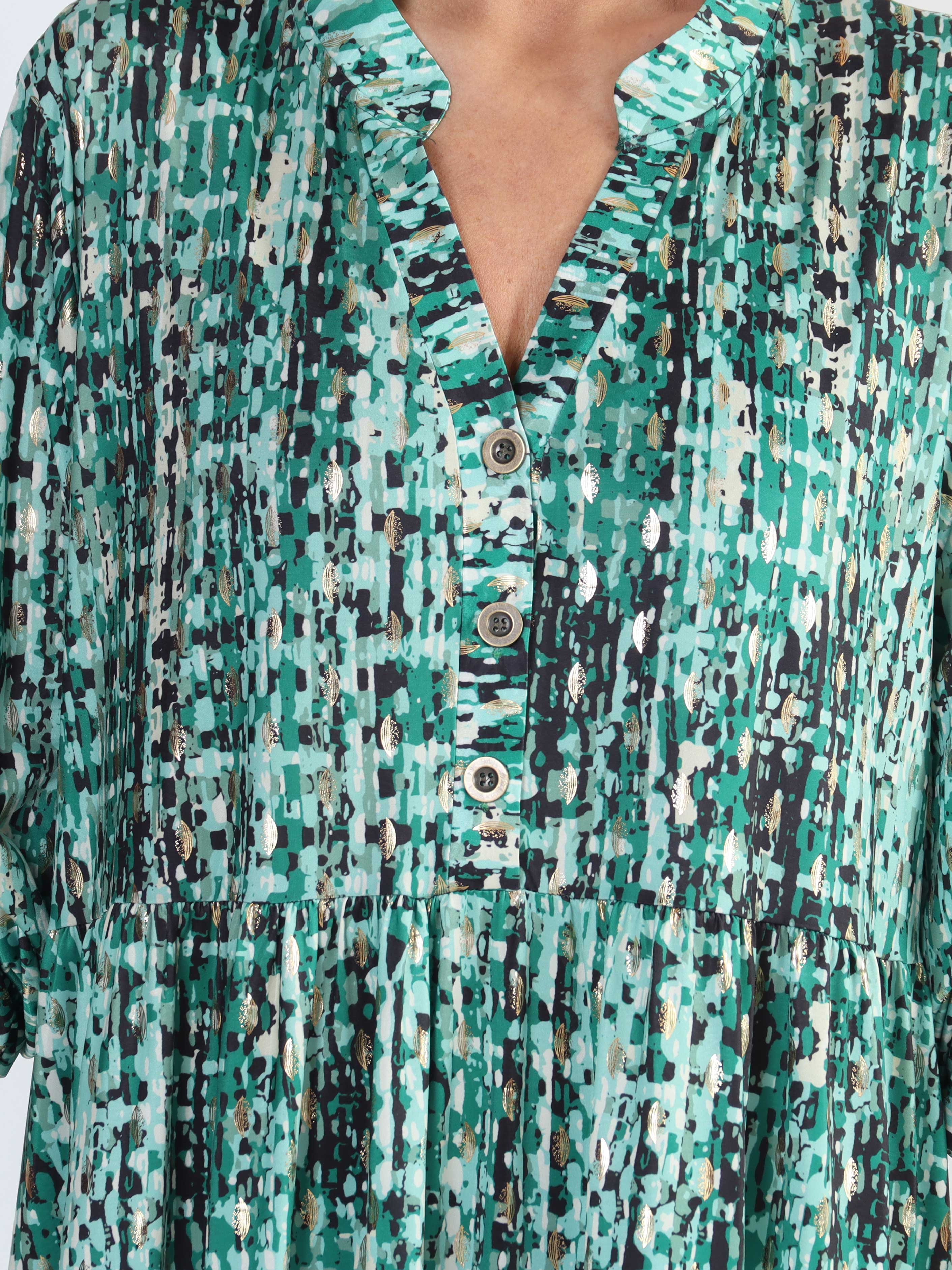 Milano Pattern Midi - Mönstrad plus size klänning med lager på lager look