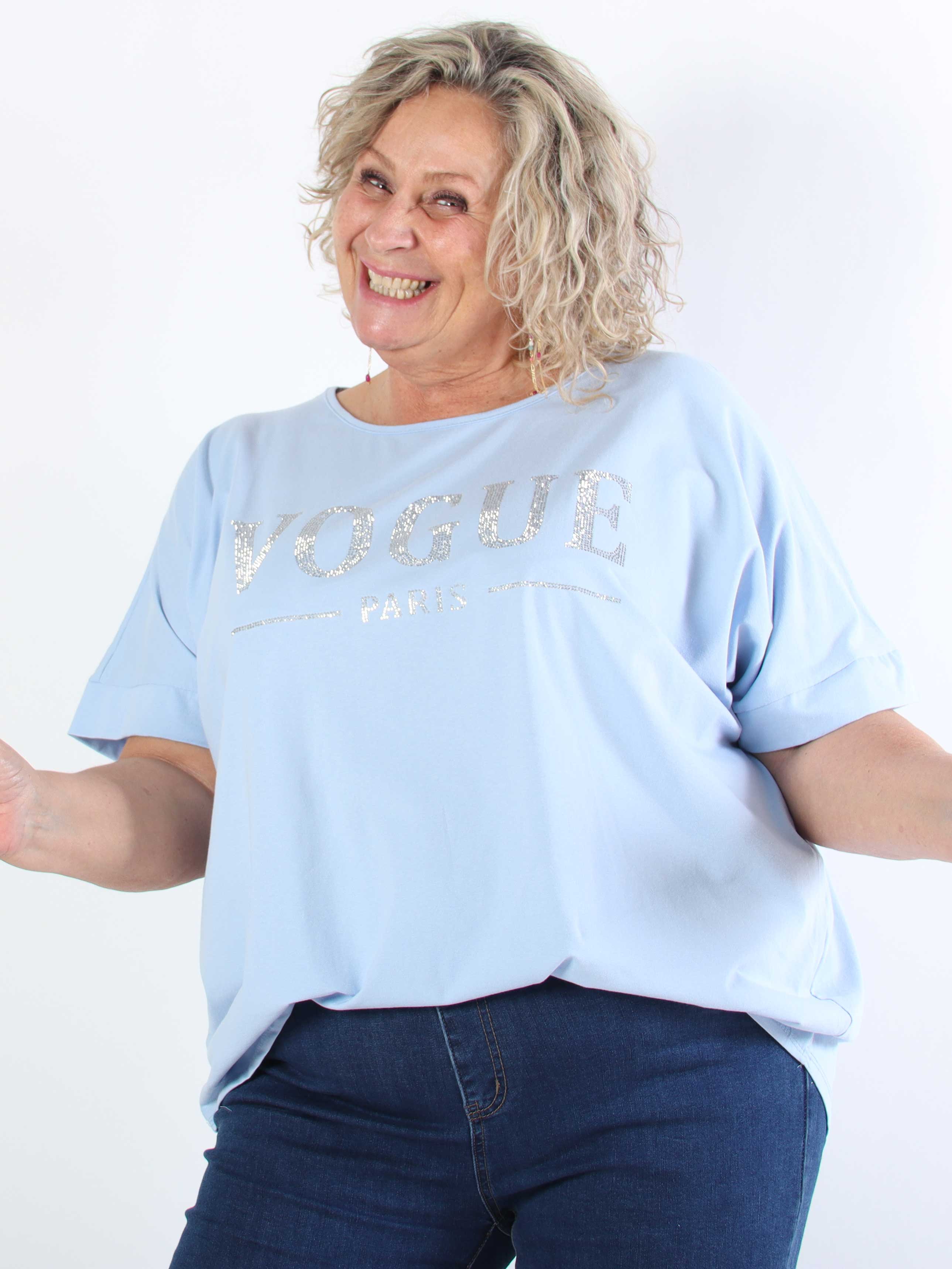 Mintu - T-shirt med mockapressning i plus size