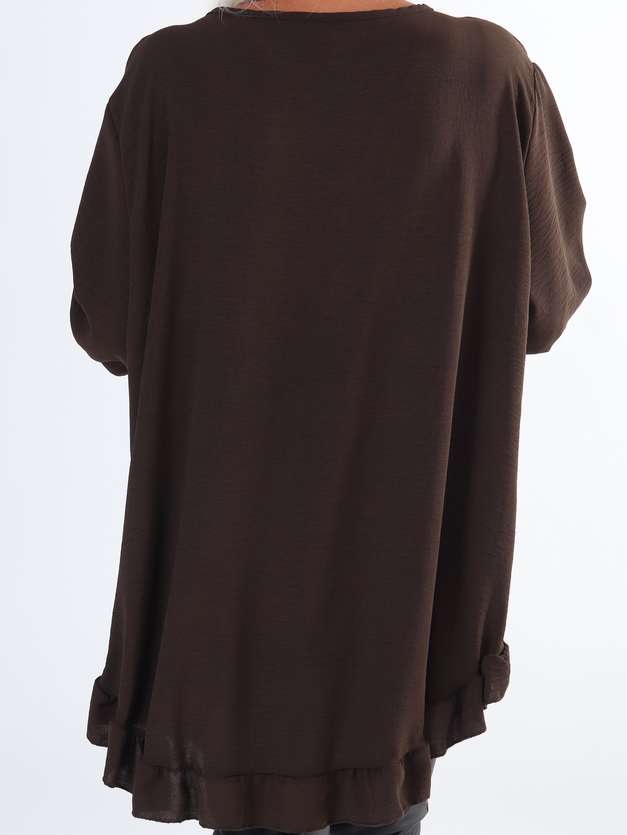 Mio Long - Söt plus size tunika med volangkanter
