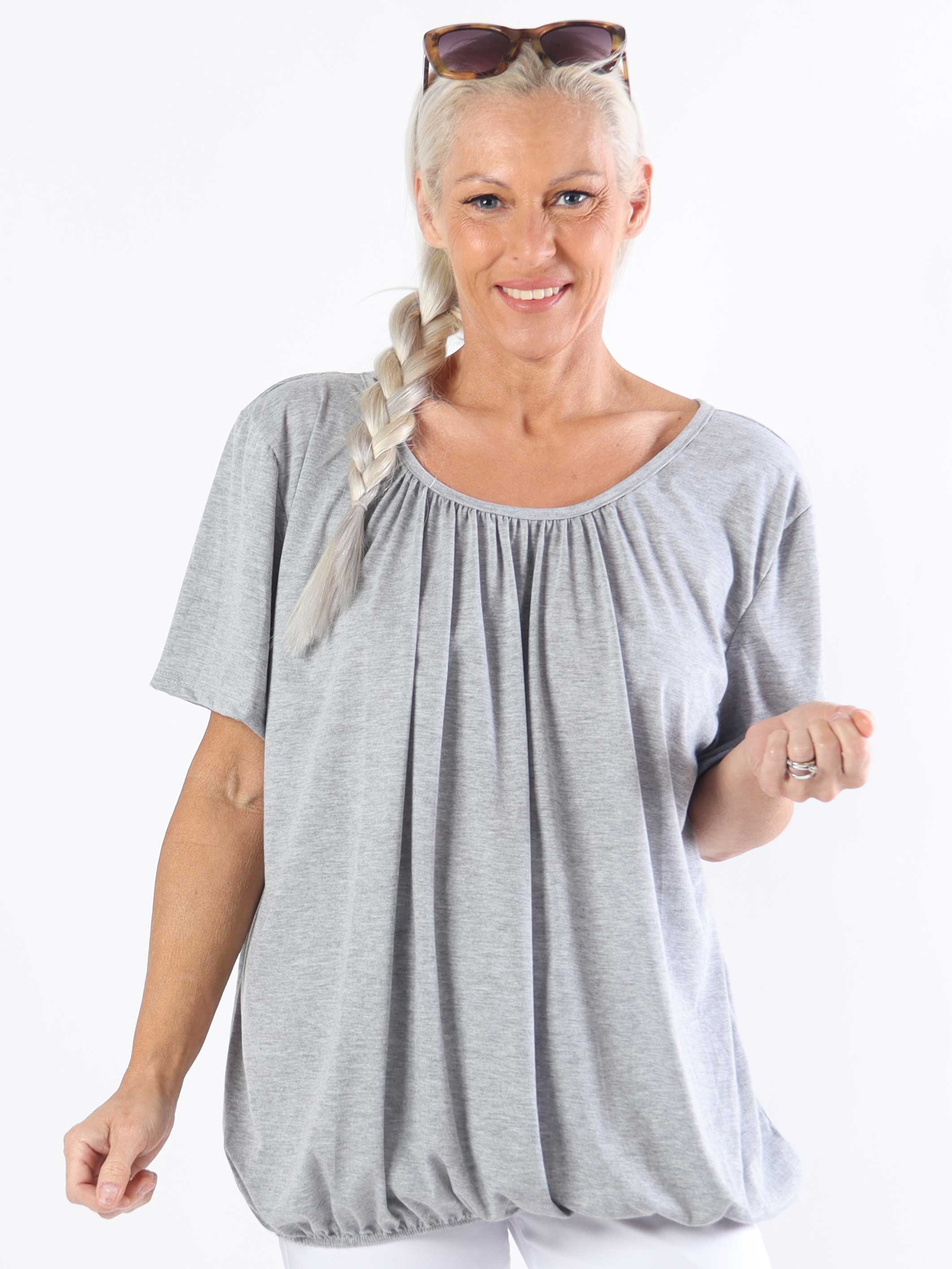 Miracle t-shirt - Basic t-shirt i plus size med resår i nederkanten (bestseller)