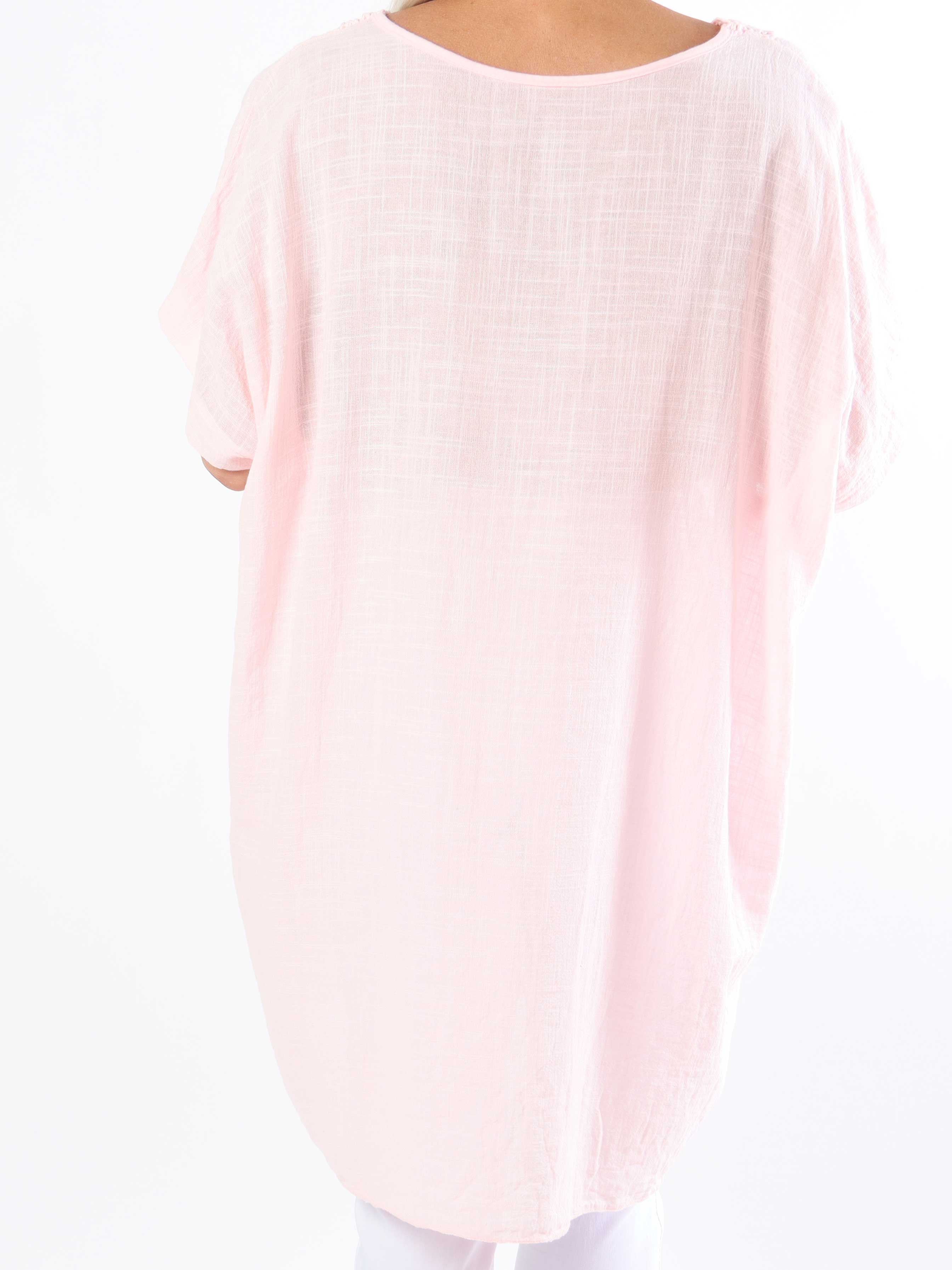 Mirina - Plus size tunika i bomull med broderie anglaise