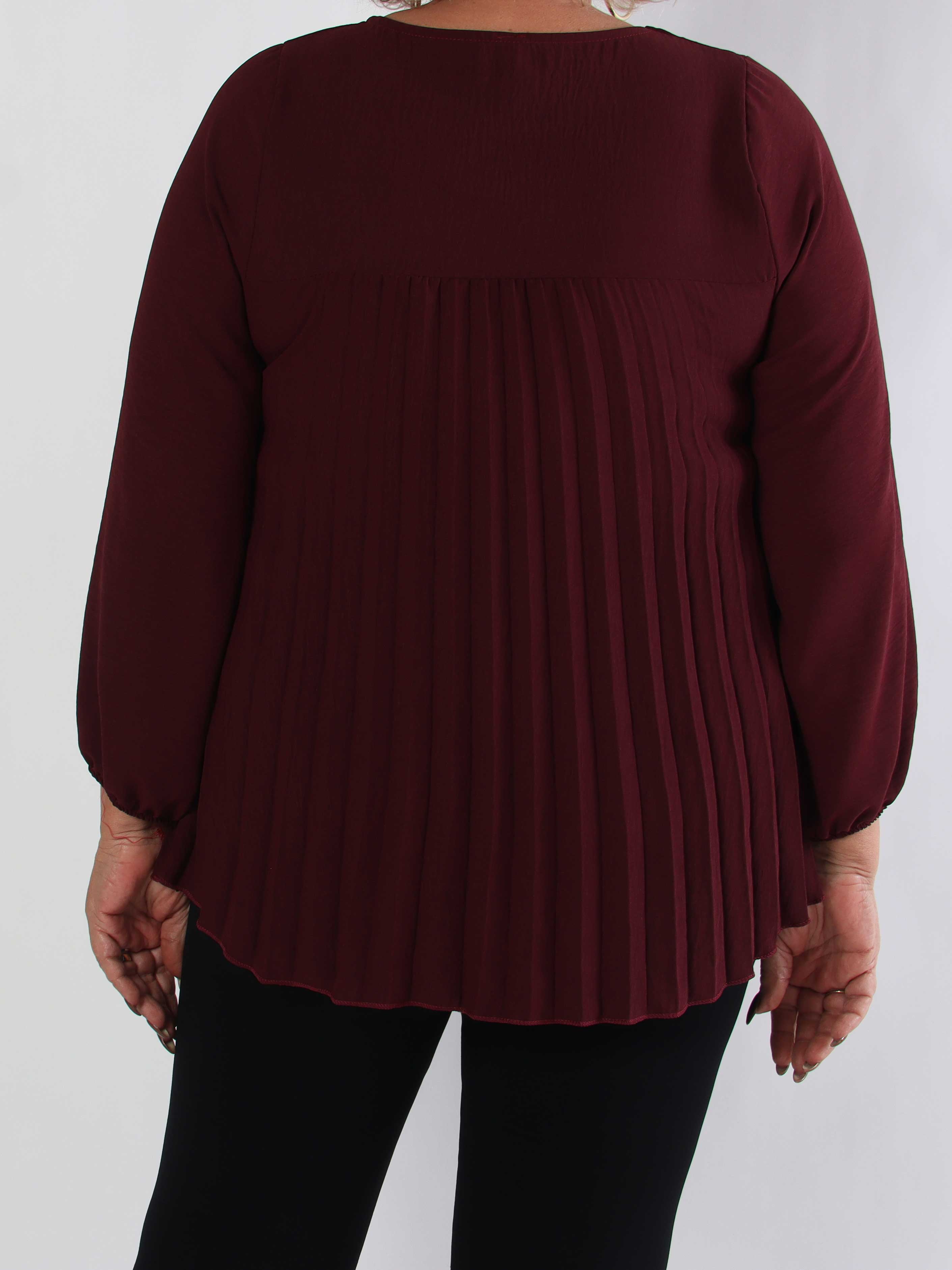 Nancy Shirt L/S - Söt plus size blus med plissering