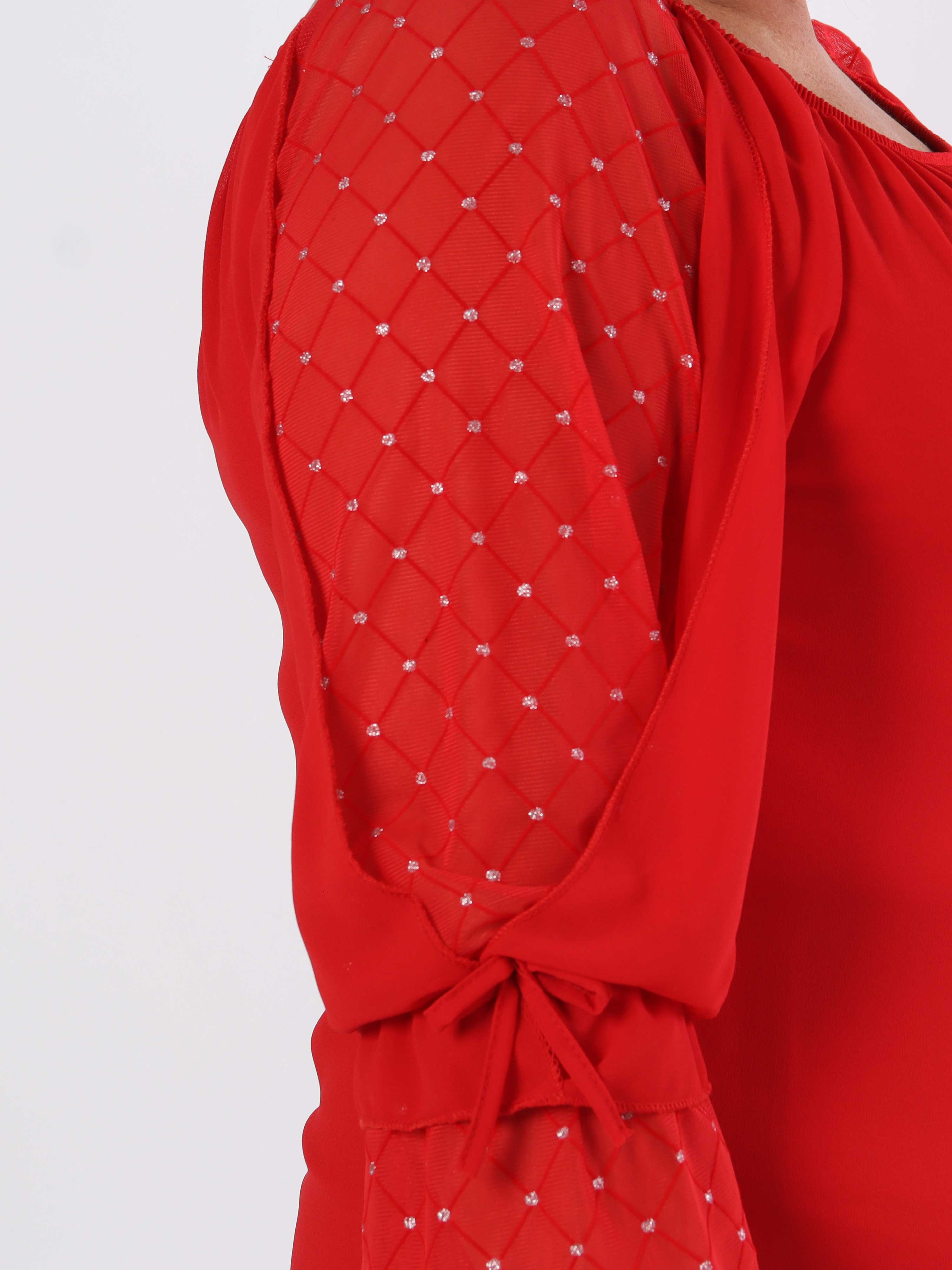 Ninell - Plus size chiffongtunika med vackra ärmar
