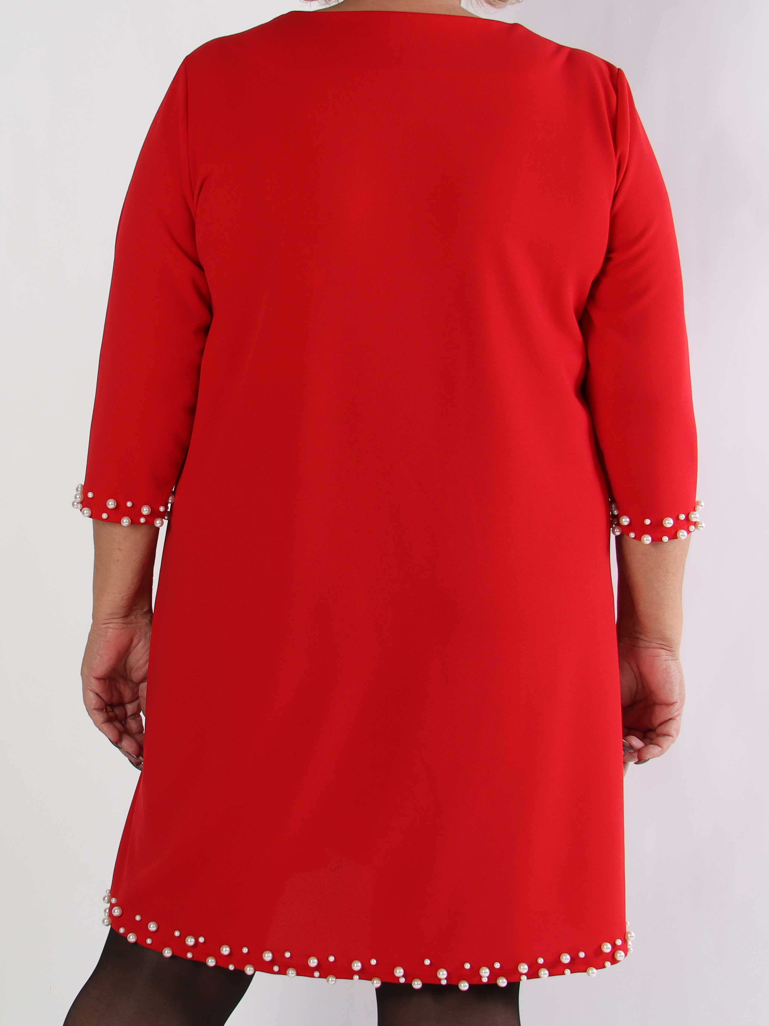 Obi - Klassisk plus size klänning med fina pärlor