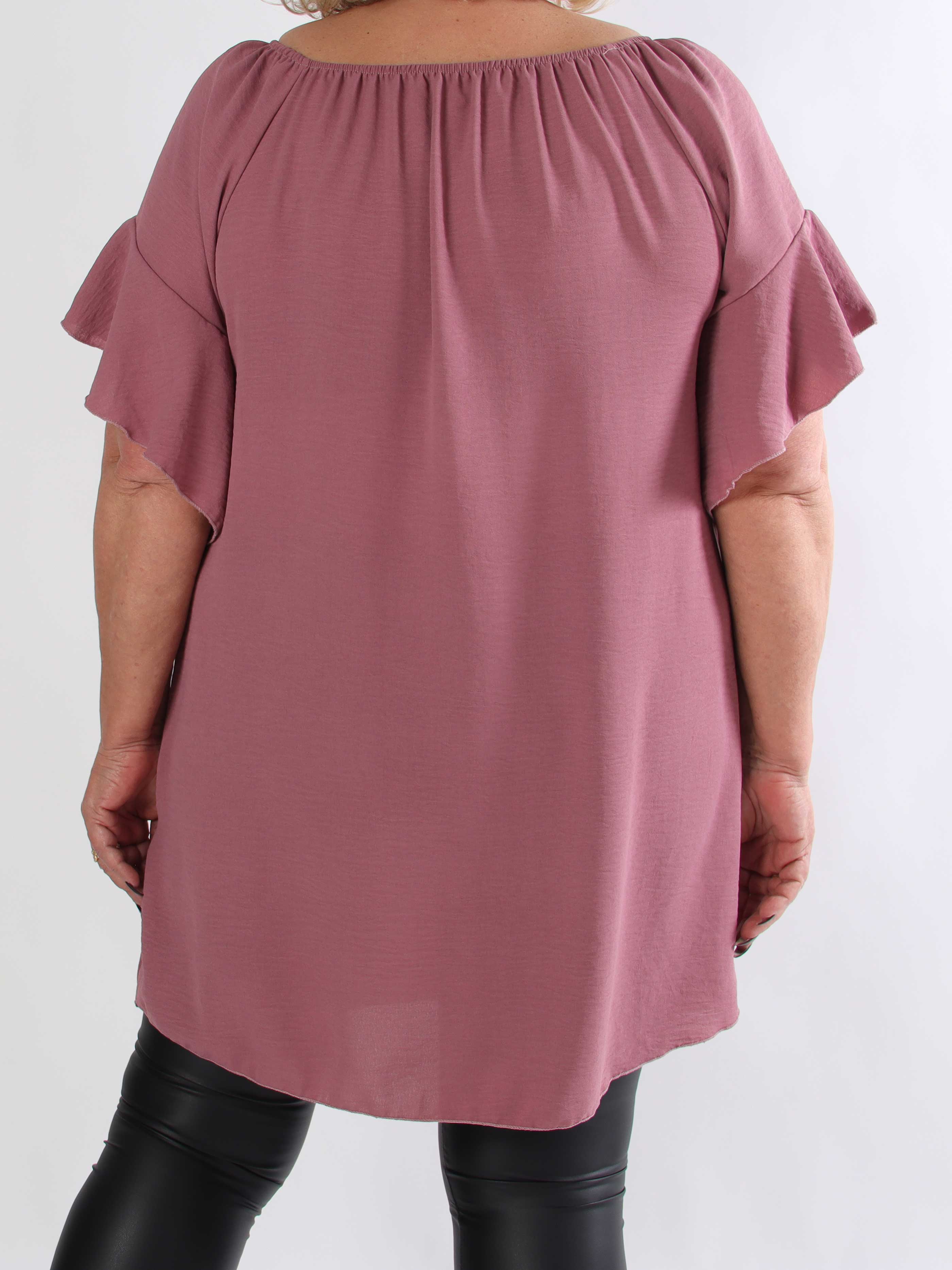 Octavia - Løs plus size tunikakjole med elastikkant i udskæringen