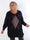 Octavia - Plus size strikkjole med klassisk krave og motiver på front og ærmer