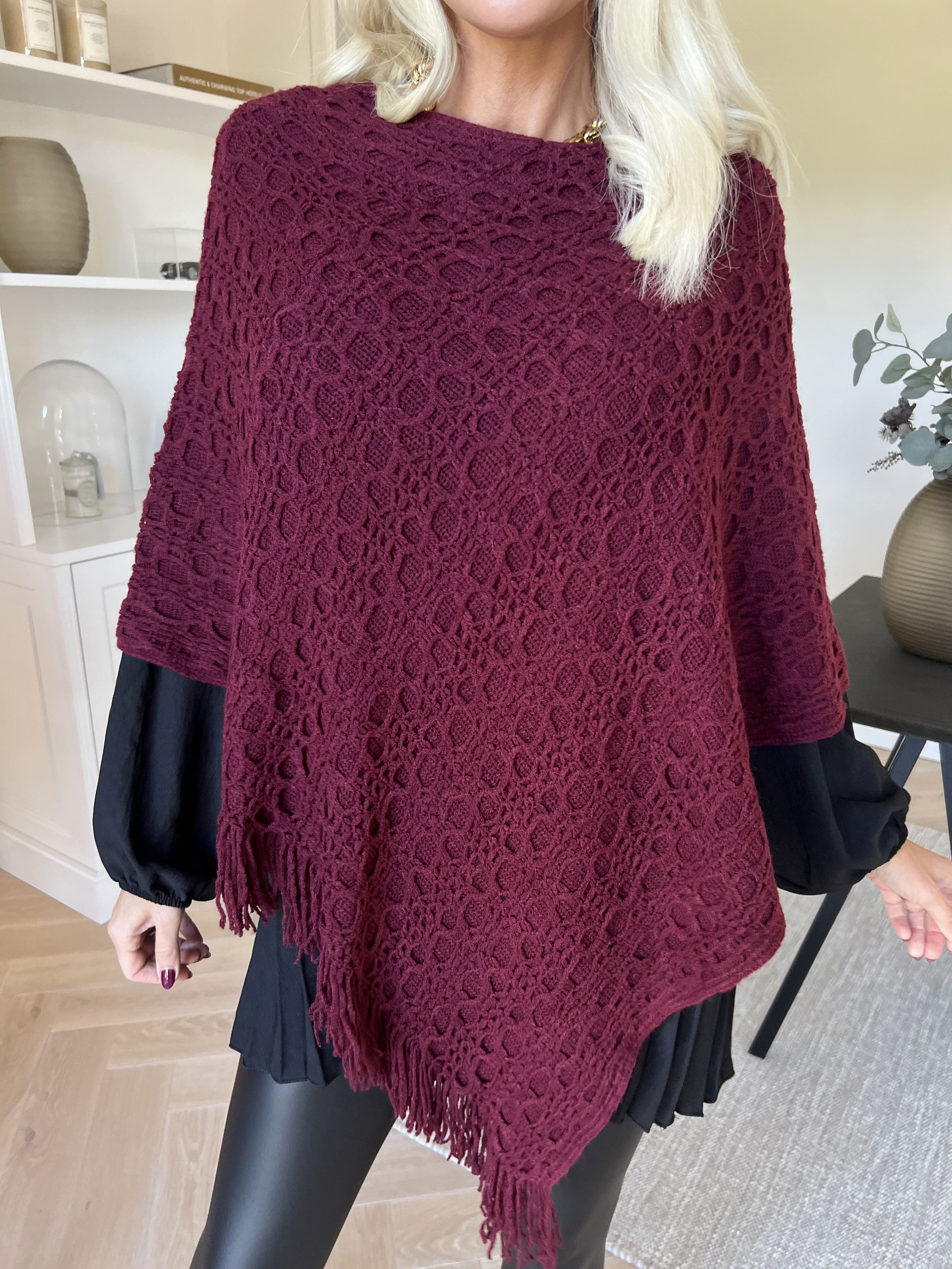 Opra - Mjuk stickad plus size poncho