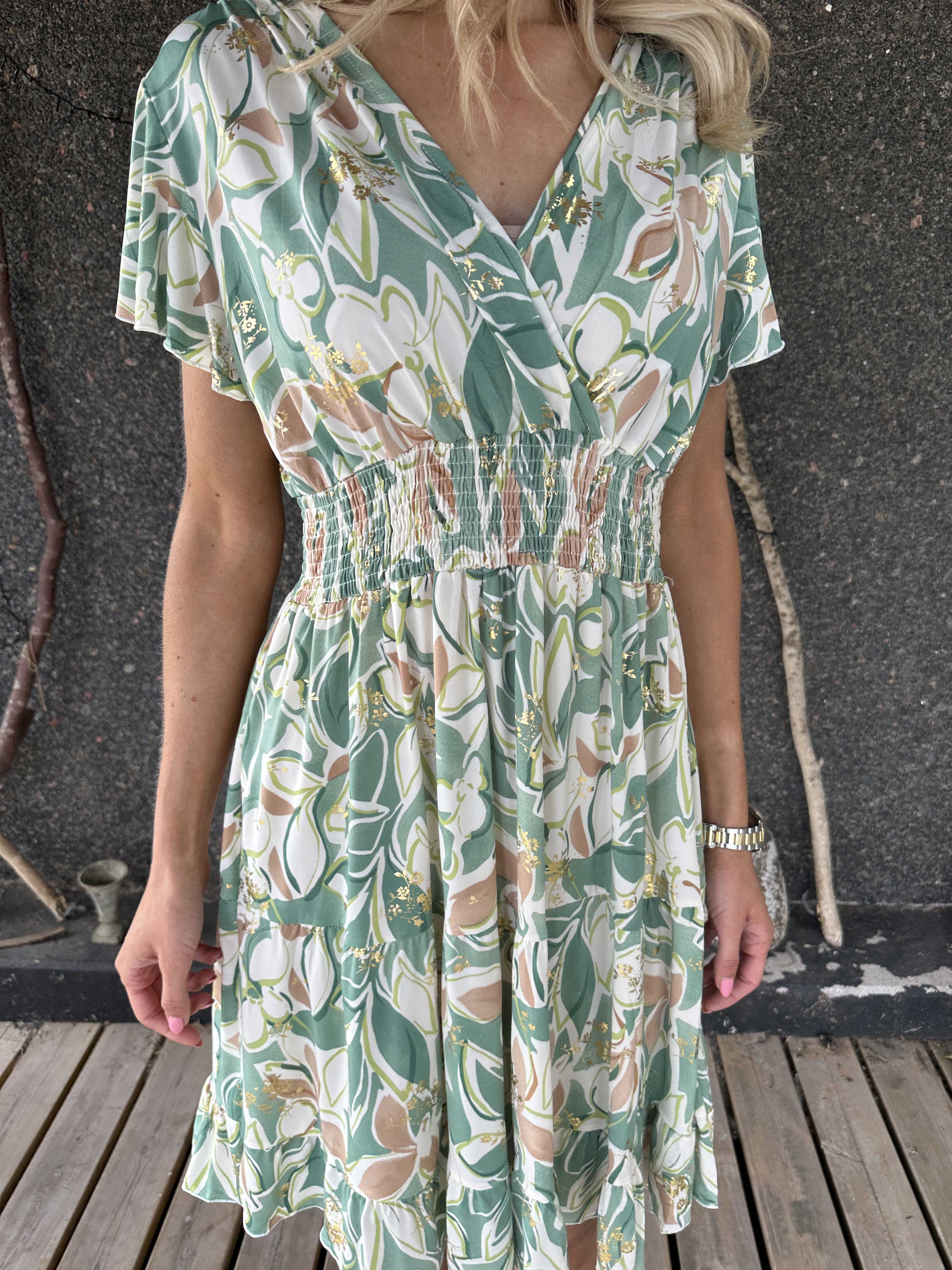 Palmira - Mönstrad elastisk klänning med lager på lager look
