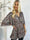 Pamela Mosaic Shirt - Elastisk tunika med smock och volanger