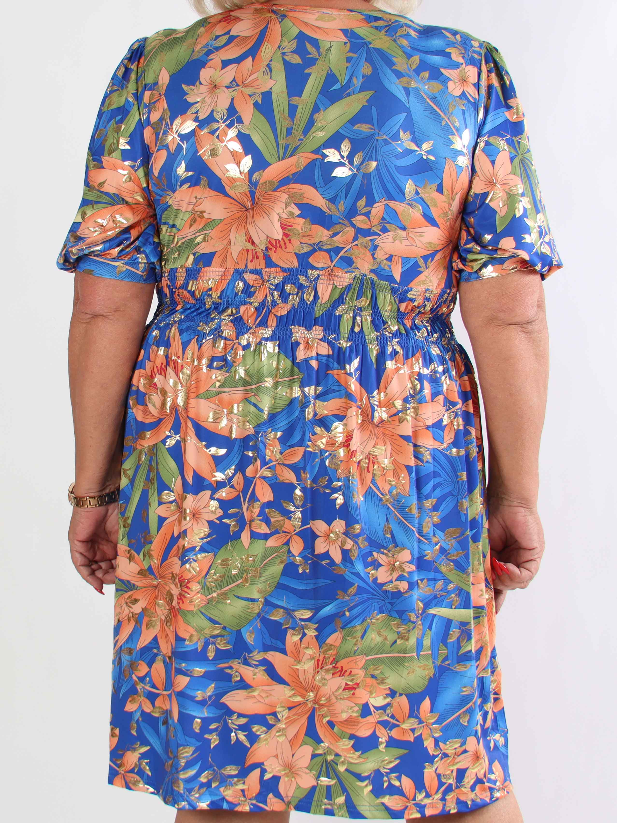 Pamina Leaf Short - Kort elastisk plus size klänning med bladmotiv