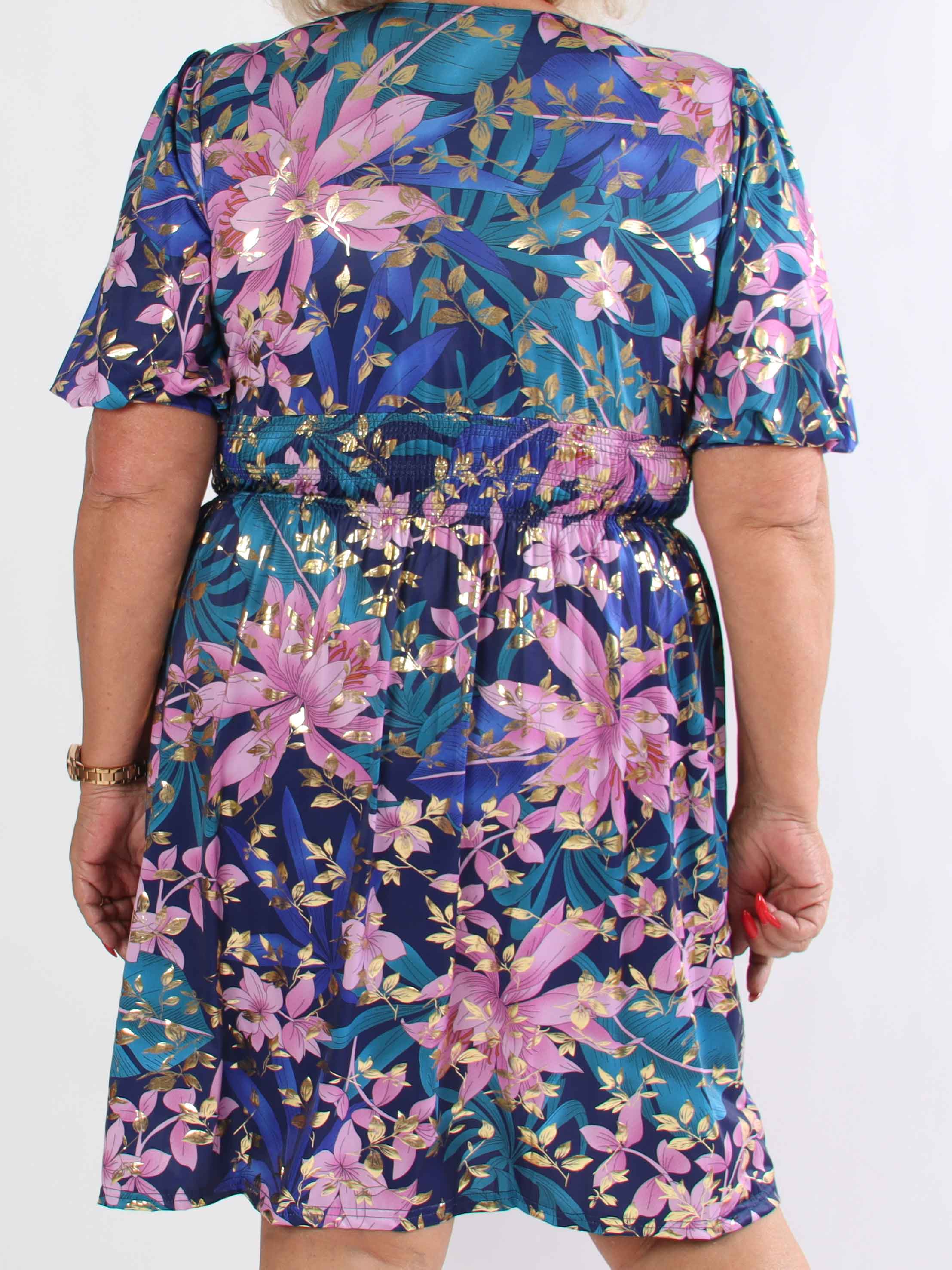 Pamina Leaf Short - Kort elastisk plus size klänning med bladmotiv