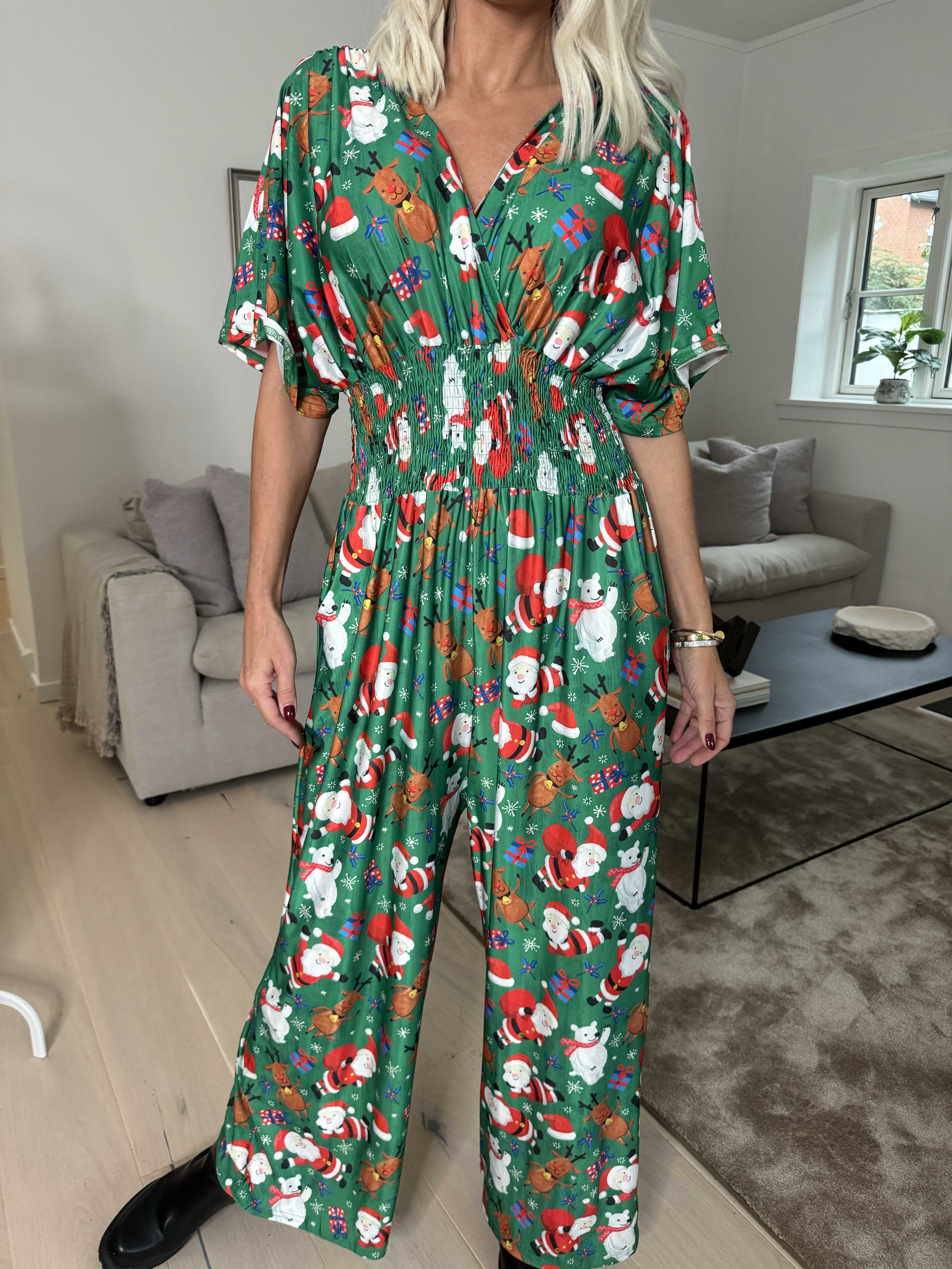Pams Christmas Jumpsuit - Jumpsuit med resår och julmotiv