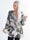 Pams Leaf Shirt L/S - Elastisk plus size blus i skrynkelfritt tyg