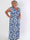 Pams Blossom Sleeveless - Lång plus size elastisk klänning i blommigt mönster