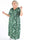 Pams Butterfly - Lång elastisk plus size-klänning med smockad midja