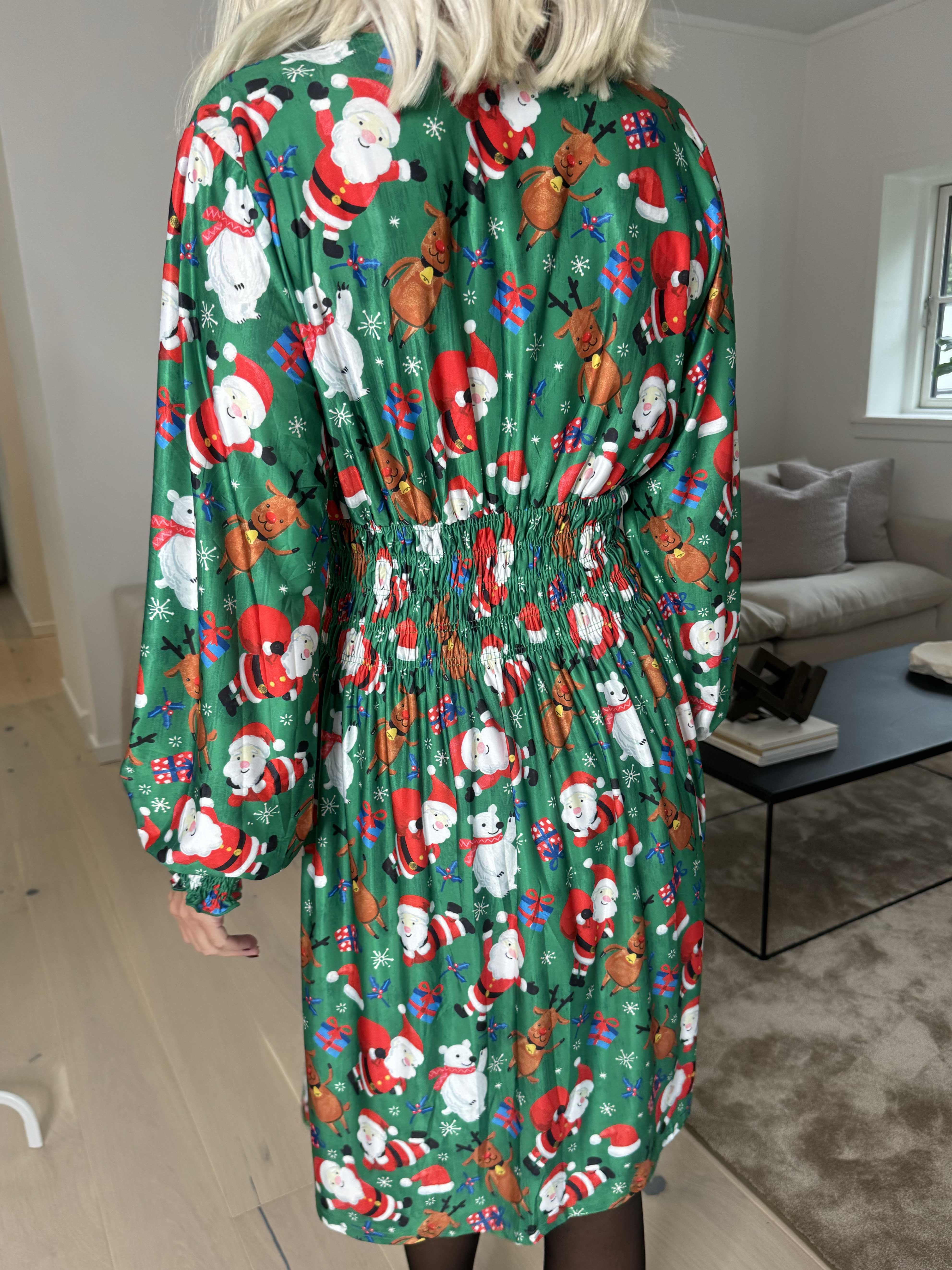Pams Christmas Short L/S - Elastisk klänning med jultryck