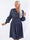 Pams Denim Short L/S - Plus size klänning med smock i midjan