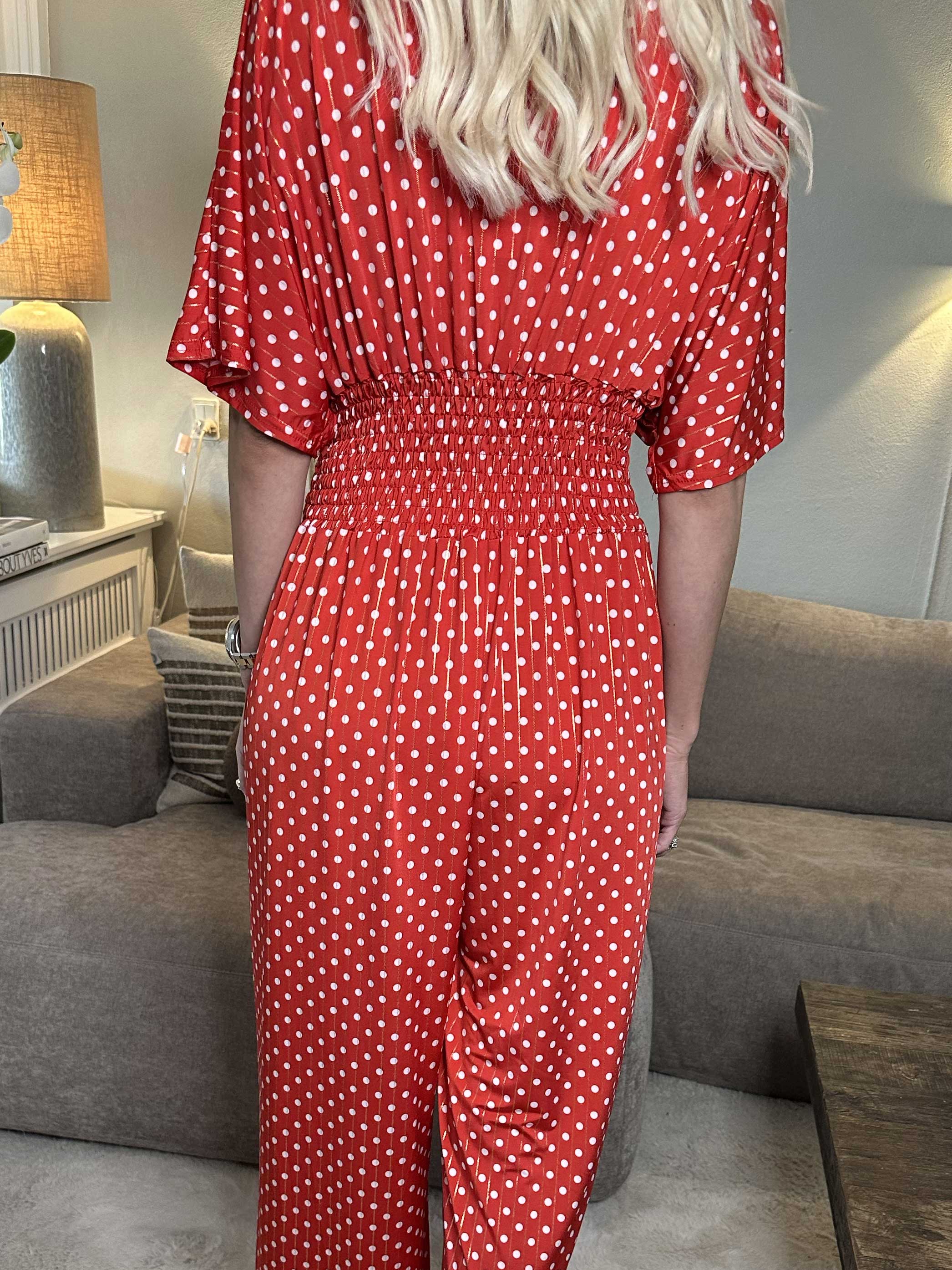 Pams Dot Jumpsuit - Jumpsuit med resår och prickar - Navy
