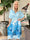 Pams Ethereal Midi - Elastisk kjole med blomster motiver og guld detaljer