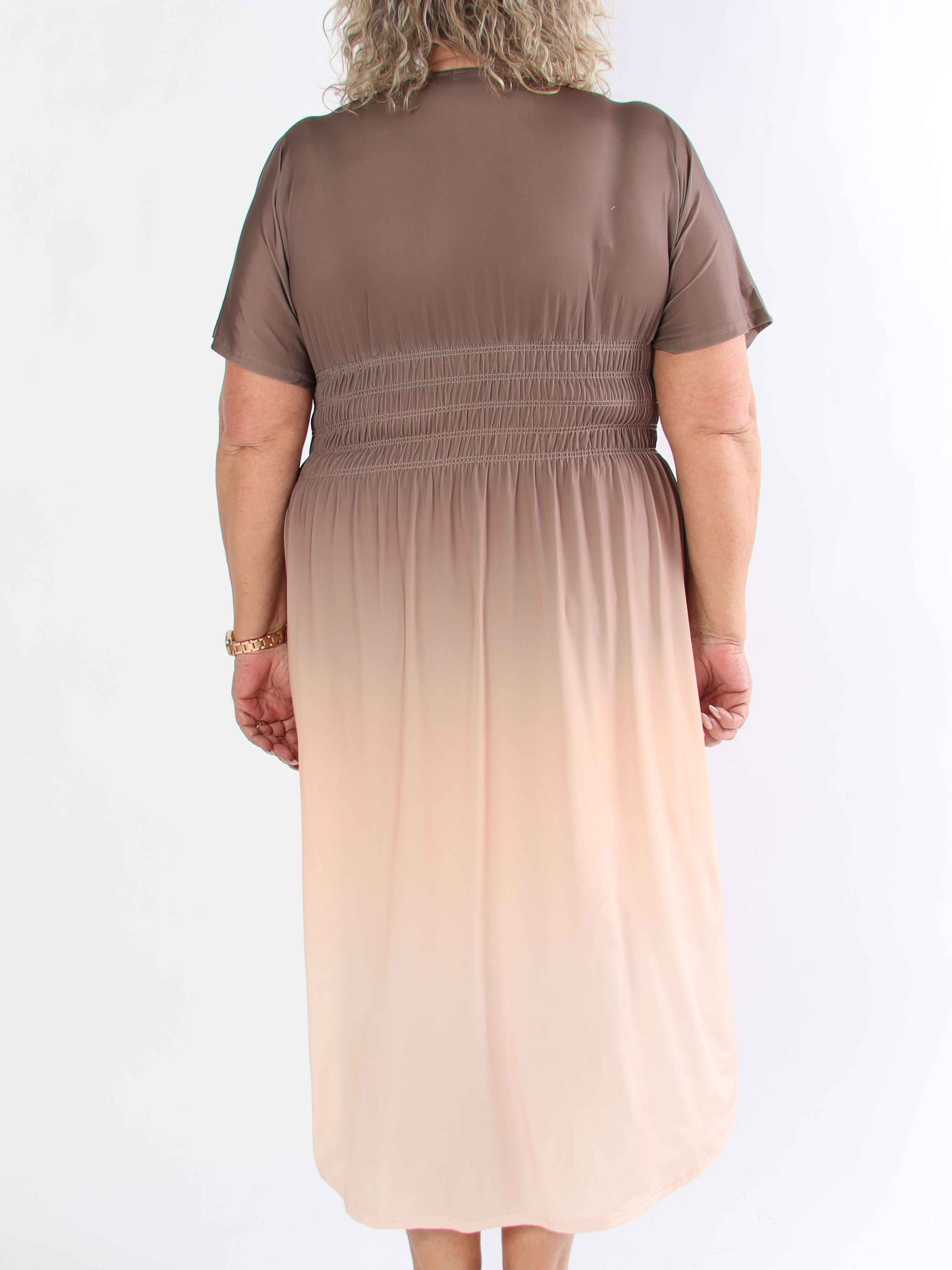 Pams Fade High-low - Elastisk flerfärgad plus size klänning