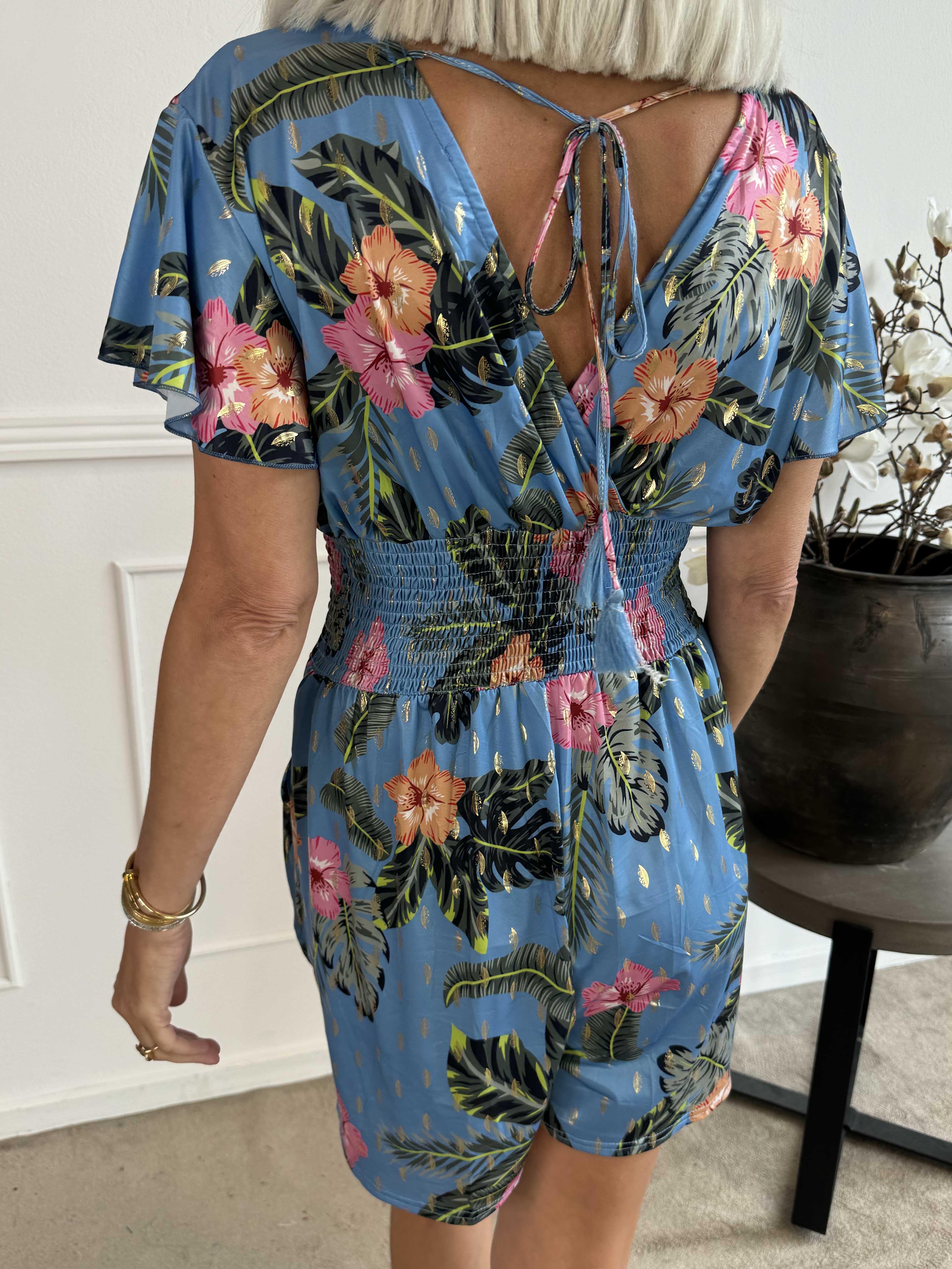 Pams Flower Playsuit - Elastisk playsuit med fickor