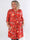 Pams Holiday Short L/S - Elastisk plus size-klänning med julmotiv