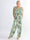 Pams Jumpsuit N/S - Jumpsuit med resår och bladmönster i stora storlekar