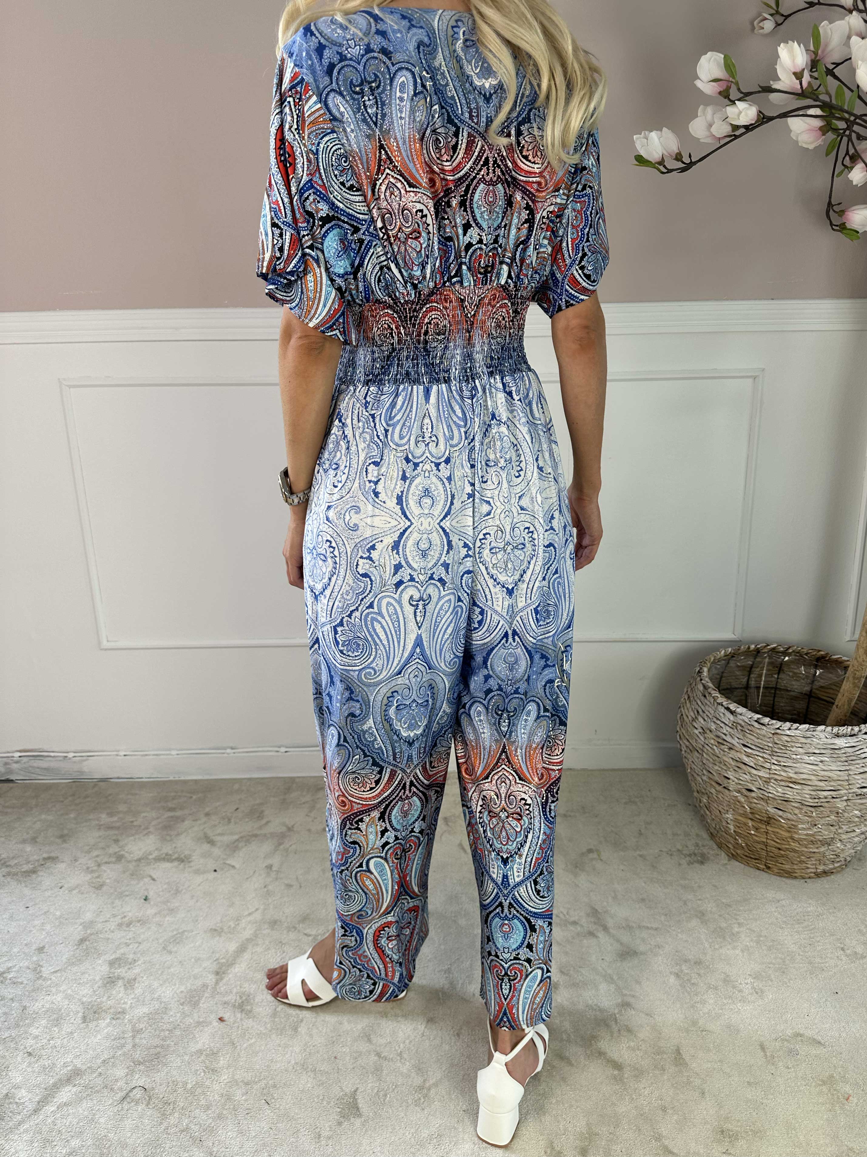 Pams Paisley Jumpsuit - Elastisk jumpsuit med mönster