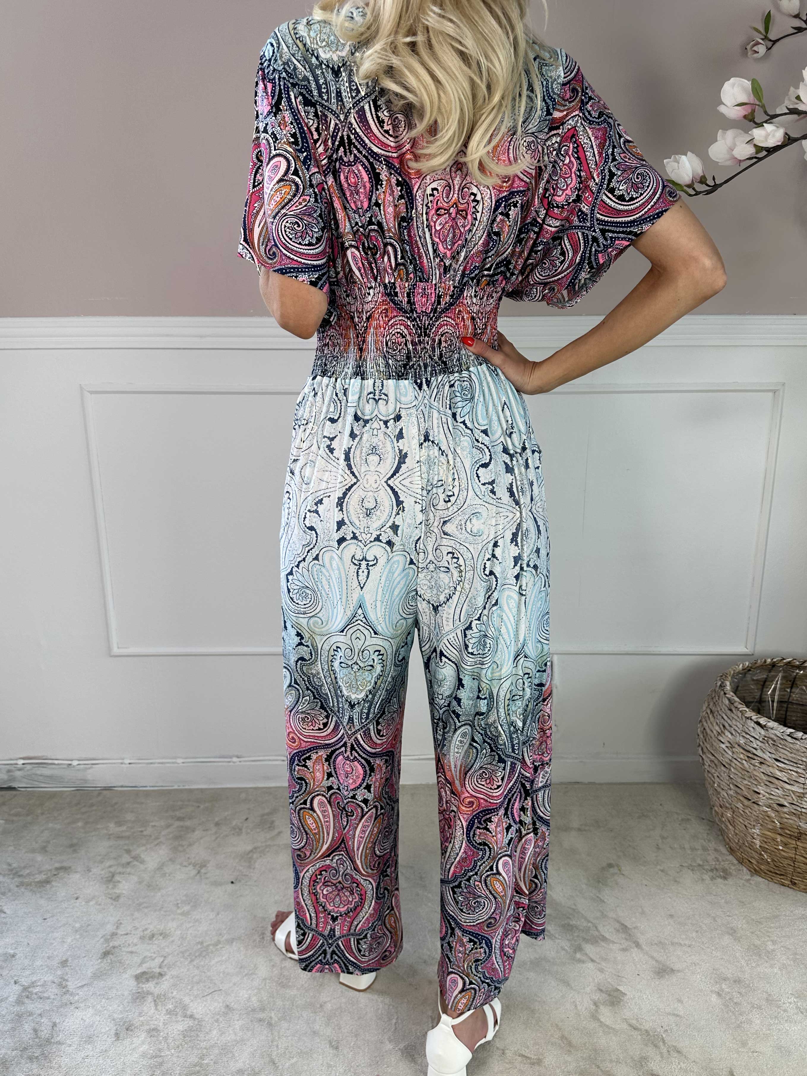 Pams Paisley Jumpsuit - Elastisk jumpsuit med mönster