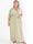 Pams Leaf Crystal - Lång stretch plus size klänning med strassmönster