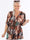 Pams Leaf Shirt S/S - Söt plus size-tunika i blommigt tryck med smock
