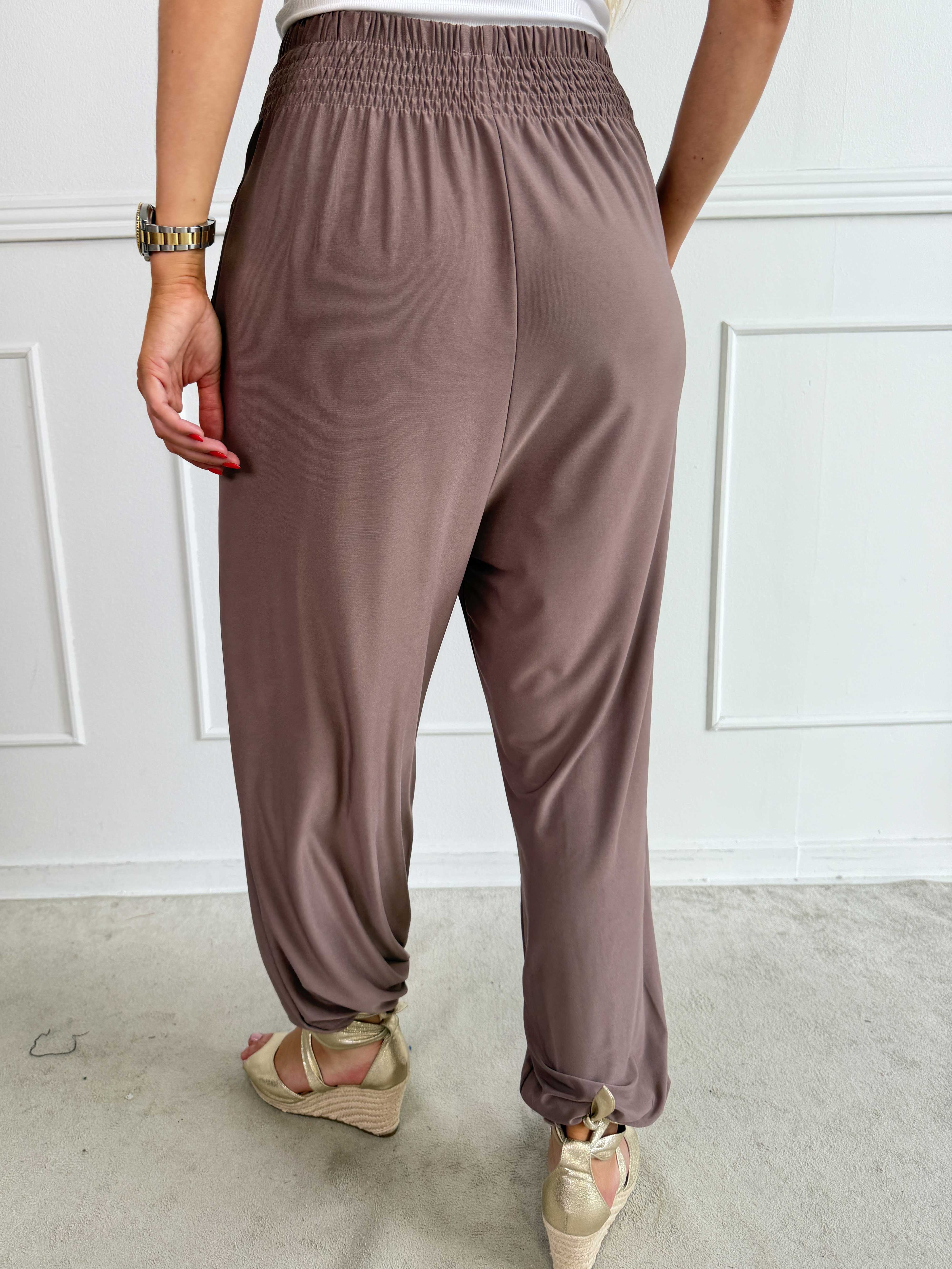 Pams Plain Harem Pants - Elastiske bukser med smock i taljen