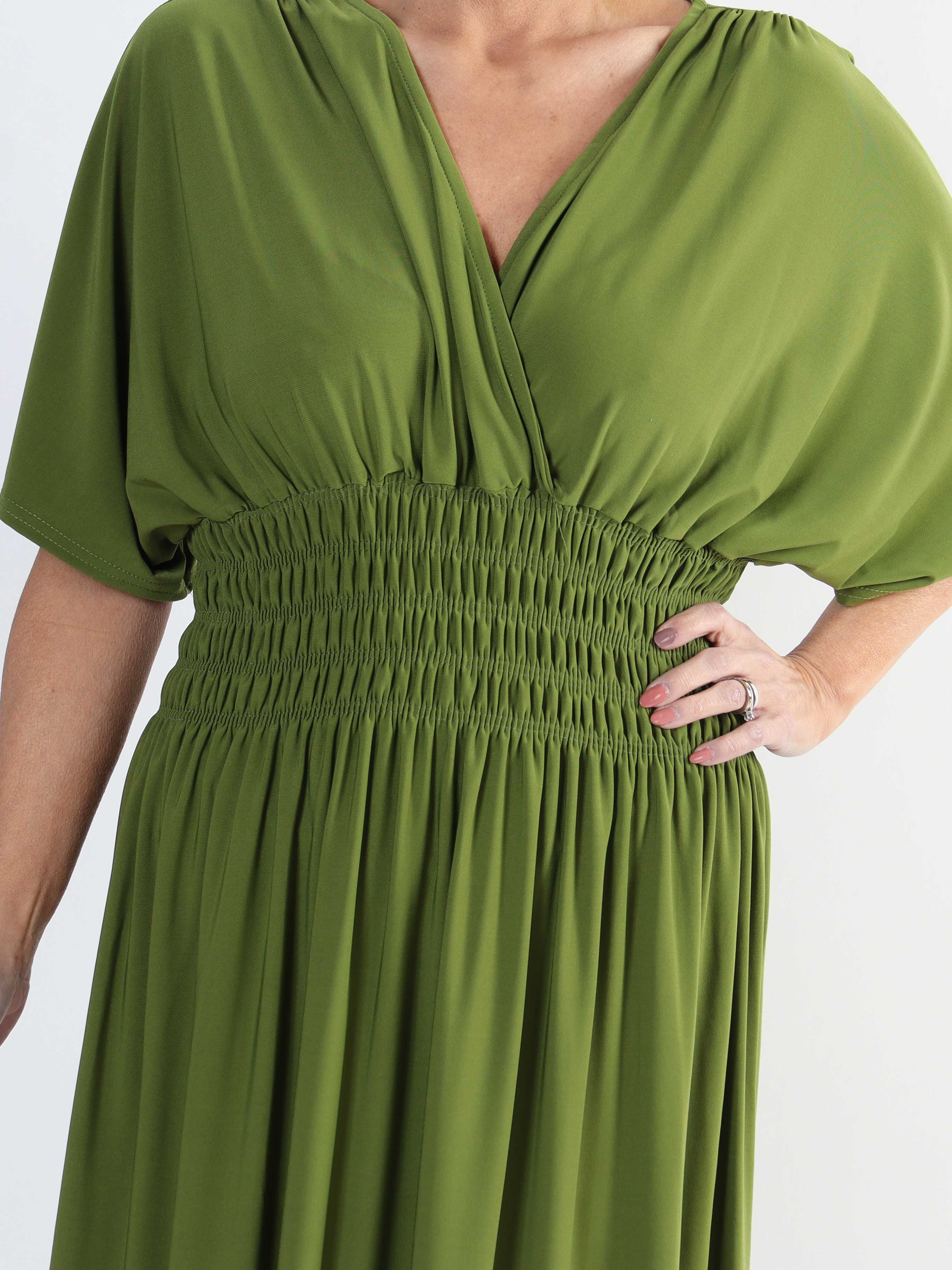 Pams Plain - Elastisk plus size kjole med smock