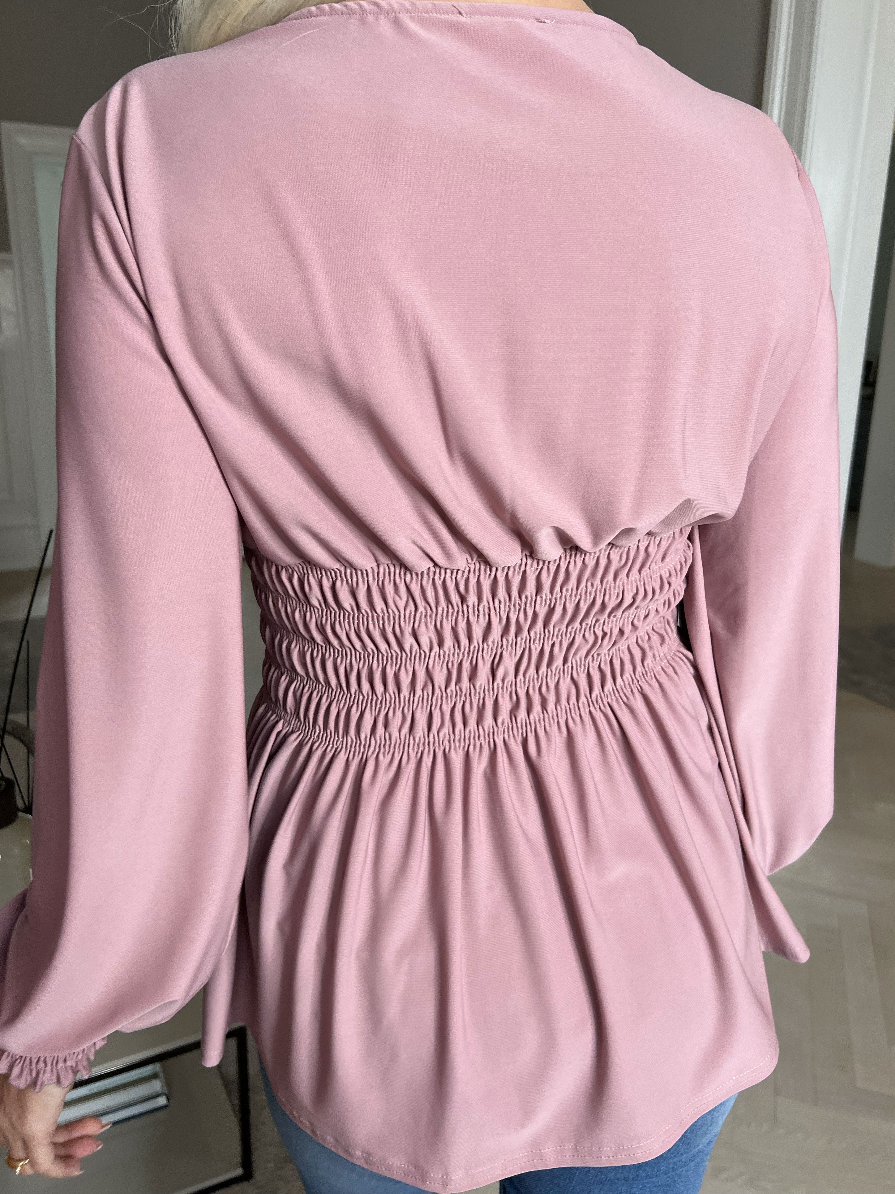 Pams Plain Shirt L/S - Blus i elastiskt tyg med långa ärmar