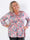 Pams Rose Shirt L/S - Elastisk plus size blus i skrynkelfritt tyg med rosor