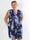 Pams Bouquet Short - Kort plus size kjole med blomster og guld støv