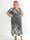 Pams Gilded Midi - Plus size kjole med blomsterprint og guld blade