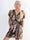 Pams Leaf Playsuit O/B - Mönstrad jumpsuit med resår i stora storlekar