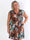 Pams Leaf Short - Kort elastisk plus size-klänning i skrynkelfritt tyg