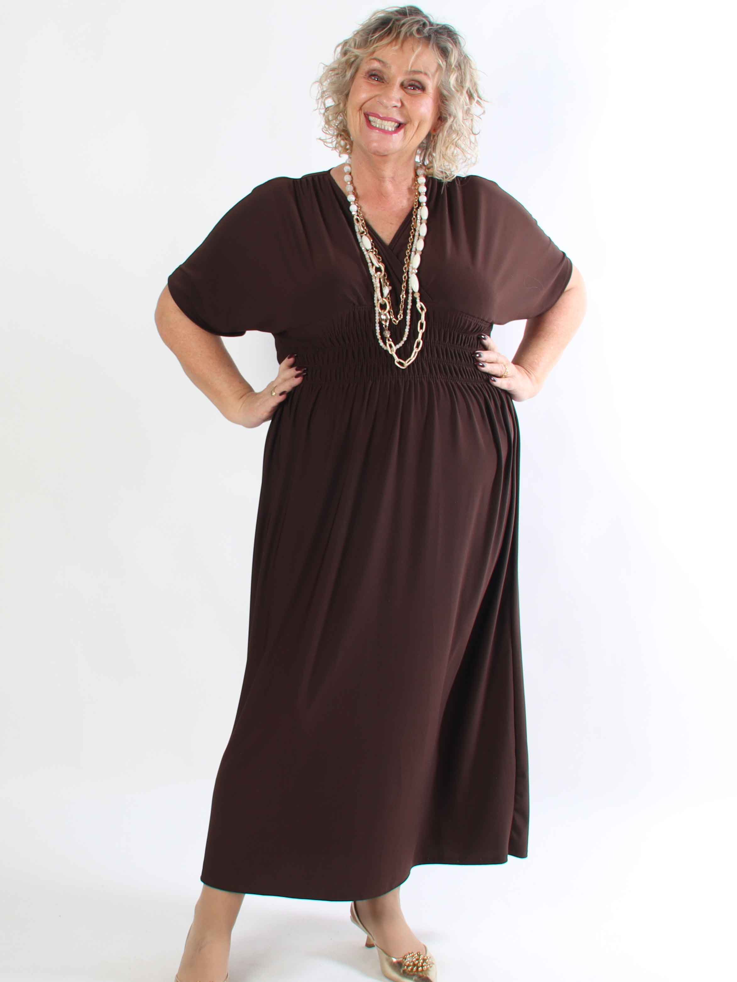 Pams Plain - Elastisk plus size kjole med smock