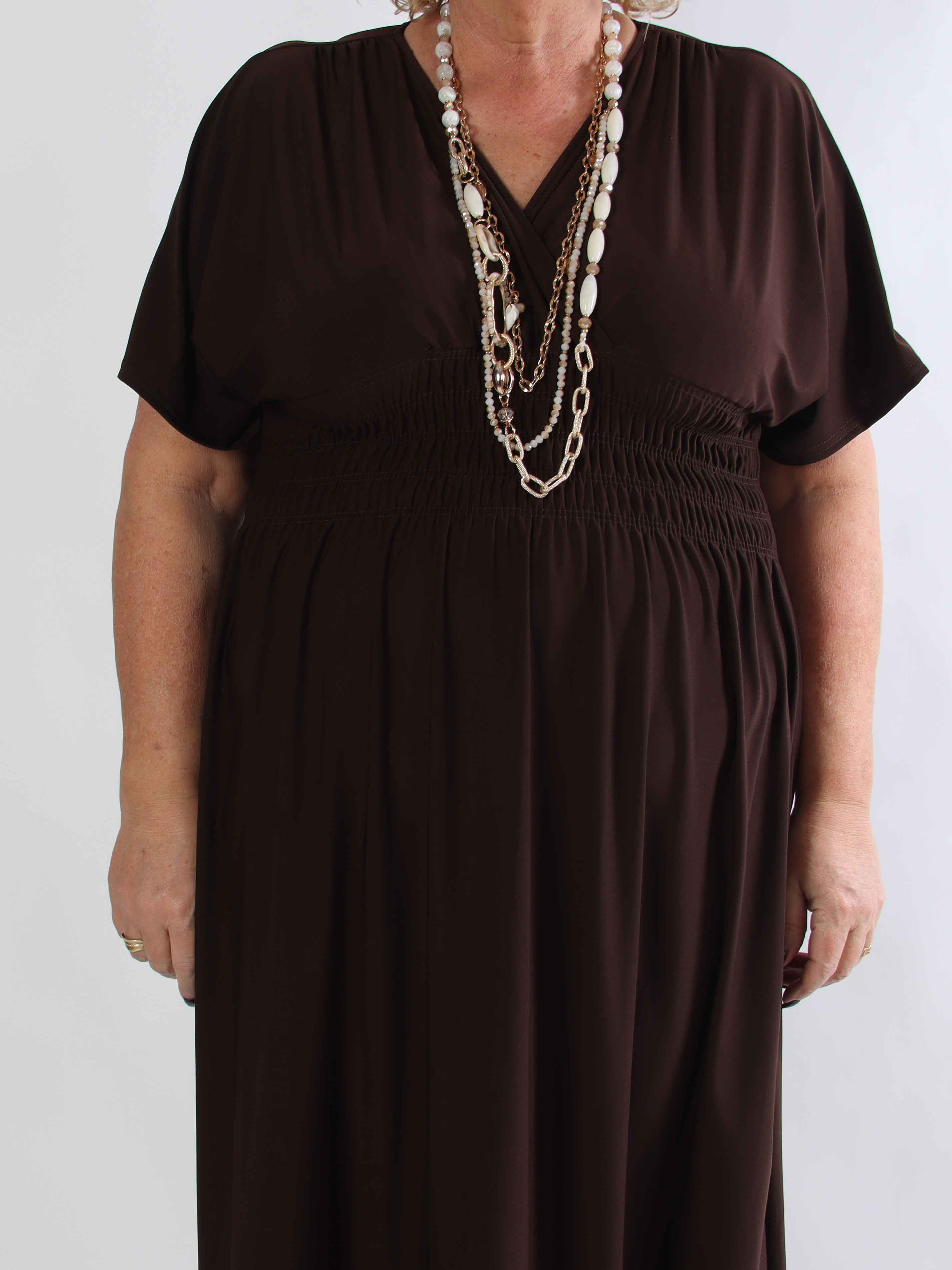 Pams Plain - Elastisk plus size kjole med smock