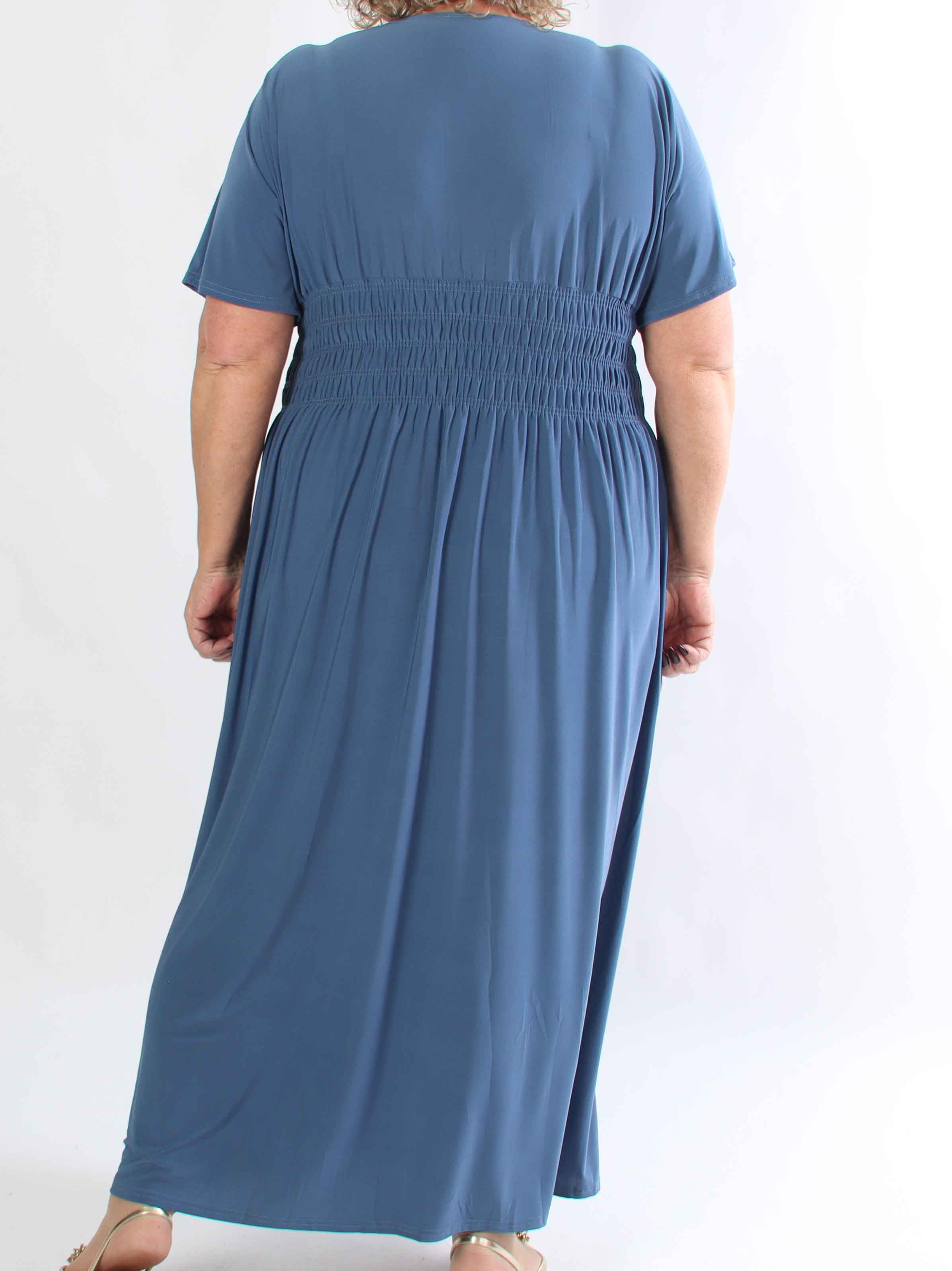 Pams Plain - Elastisk plus size kjole med smock