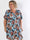Pams Rose Short - Plus size kjole med blomstermotiver og guld blade