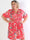 Pams Rosette Short - Plus size kjole med fine blomster og guld detaljer