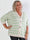 Parker - Randig stickad plus size kofta med stora guldknappar